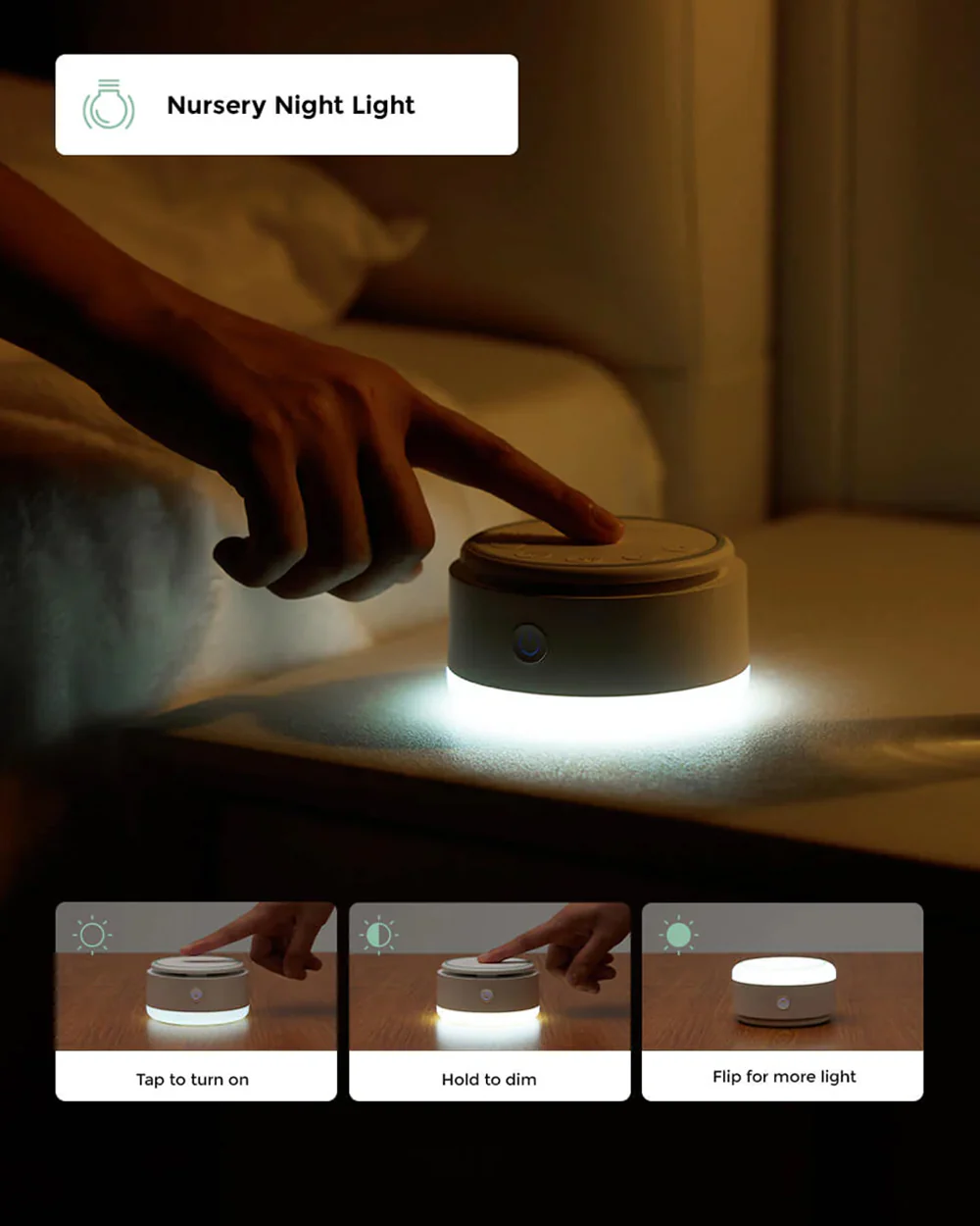 Momcozy Portable Baby Sound Machine-With 20 Soothing Sounds & Dimmable Touch Lamp-White Noise Machine For Baby's Sound Sleep-0M+ - Image 6