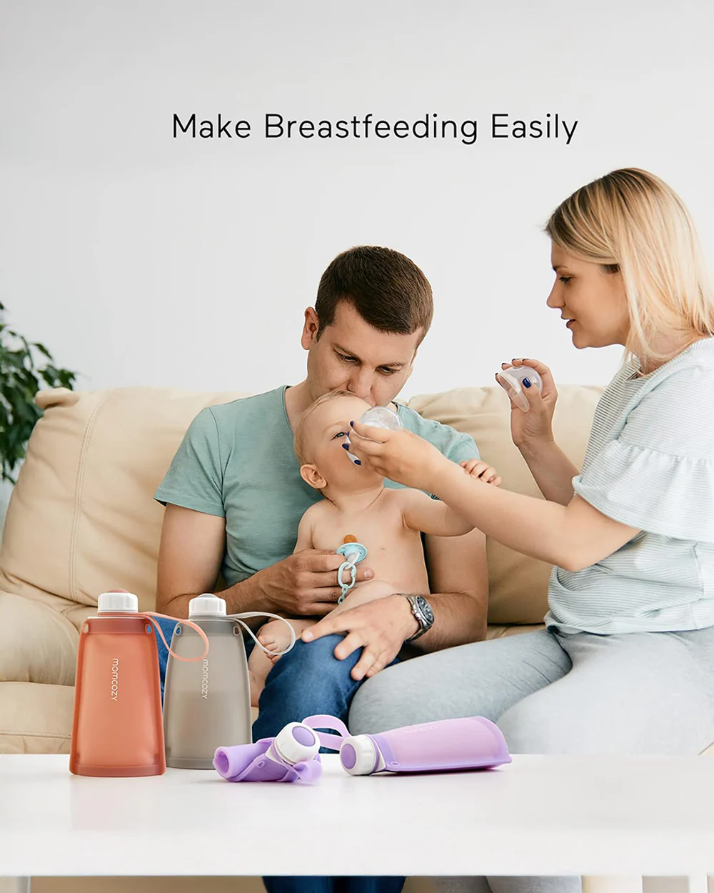 Momcozy Silicone Breast Milk Storage Bags-Reusable-Strong Seal-Knob Lid Design-Freezer Safe-Leak Proof-Pack of 5-Purple-250ml - Image 9