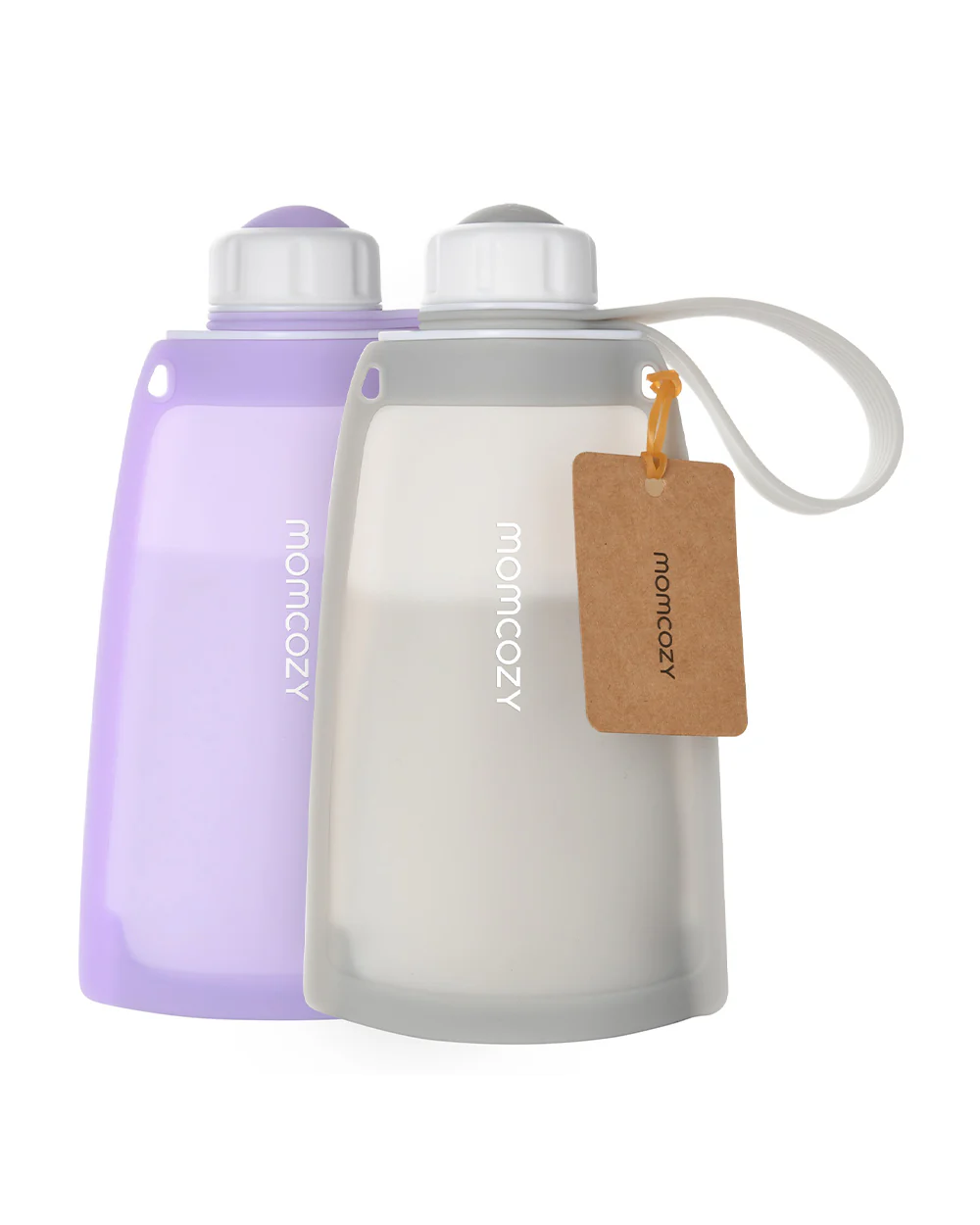 Momcozy Silicone Reusable Milk Storage Bags-Strong Seal-Knob Lid Design-Freezer Safe-100% Leak Proof-Pack of 2-Light Purple and Grey- 250 ml - Image 9