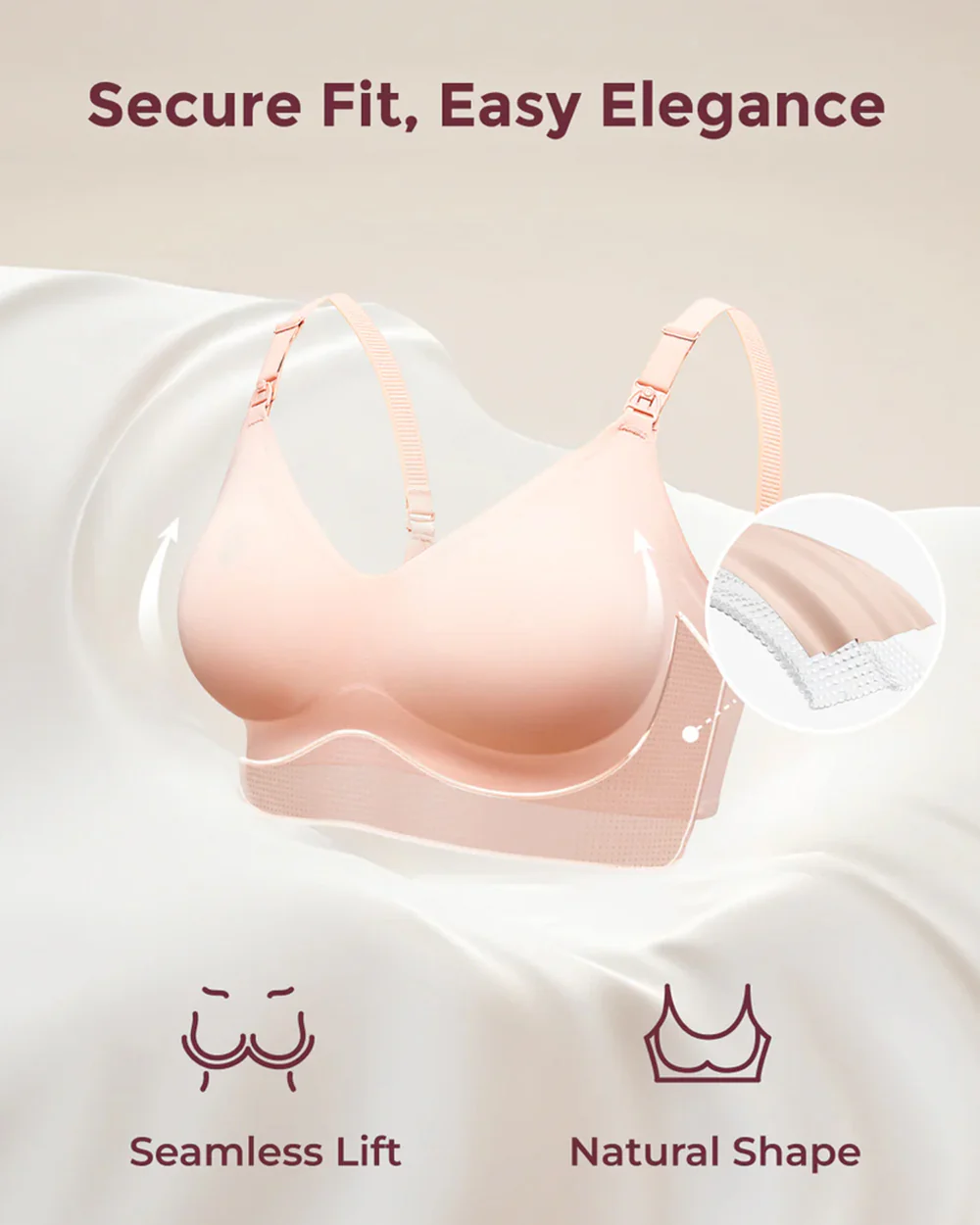 Momcozy Ultra Soft & Omni Maternity Nursing Bra-Wire Free & Padded-Front Clasps-Full Coverage-Skin - Image 13