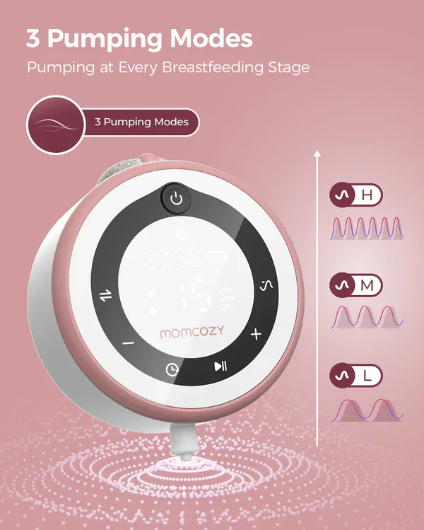 Momcozy V1 Pro Hospital Grade Wearable Breast Pump- 3 Fine-Tuned Rhythms with 15 Suction Levels-300mmHg Suction Power-Low Noise-Rechargeable Battery - Image 6
