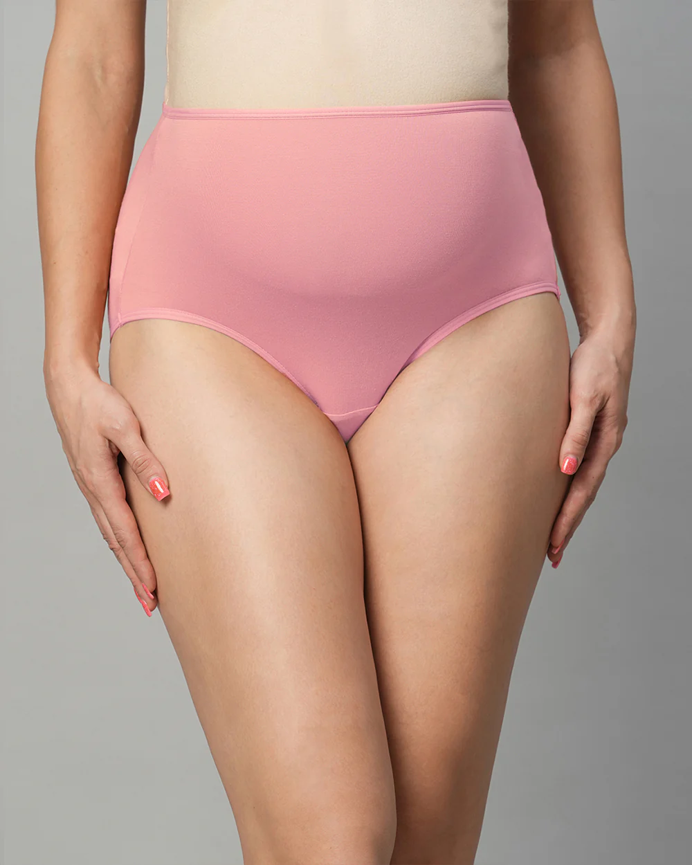 MomToBe Cotton Blend Maternity Panty-Pregnancy & Post Delivery-Pink, Cream & Peach-Pack of 3 - Image 5