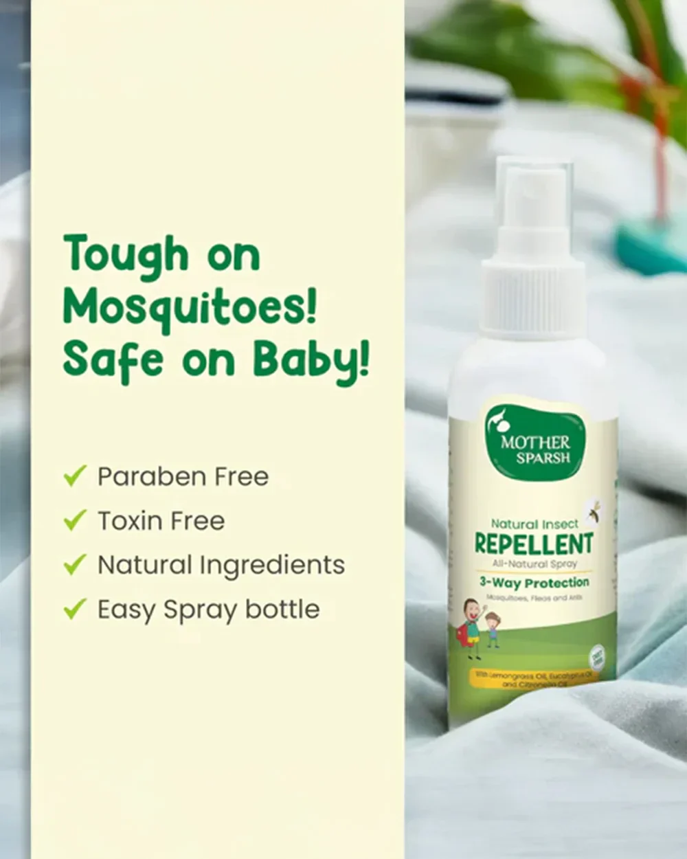 Mother Sparsh Cold Pressed Coconut Baby Massage Oil (200 ml), Natural Mosquito Repellent Spray & Nourishing Baby Hair Oil (100ml) - Image 11