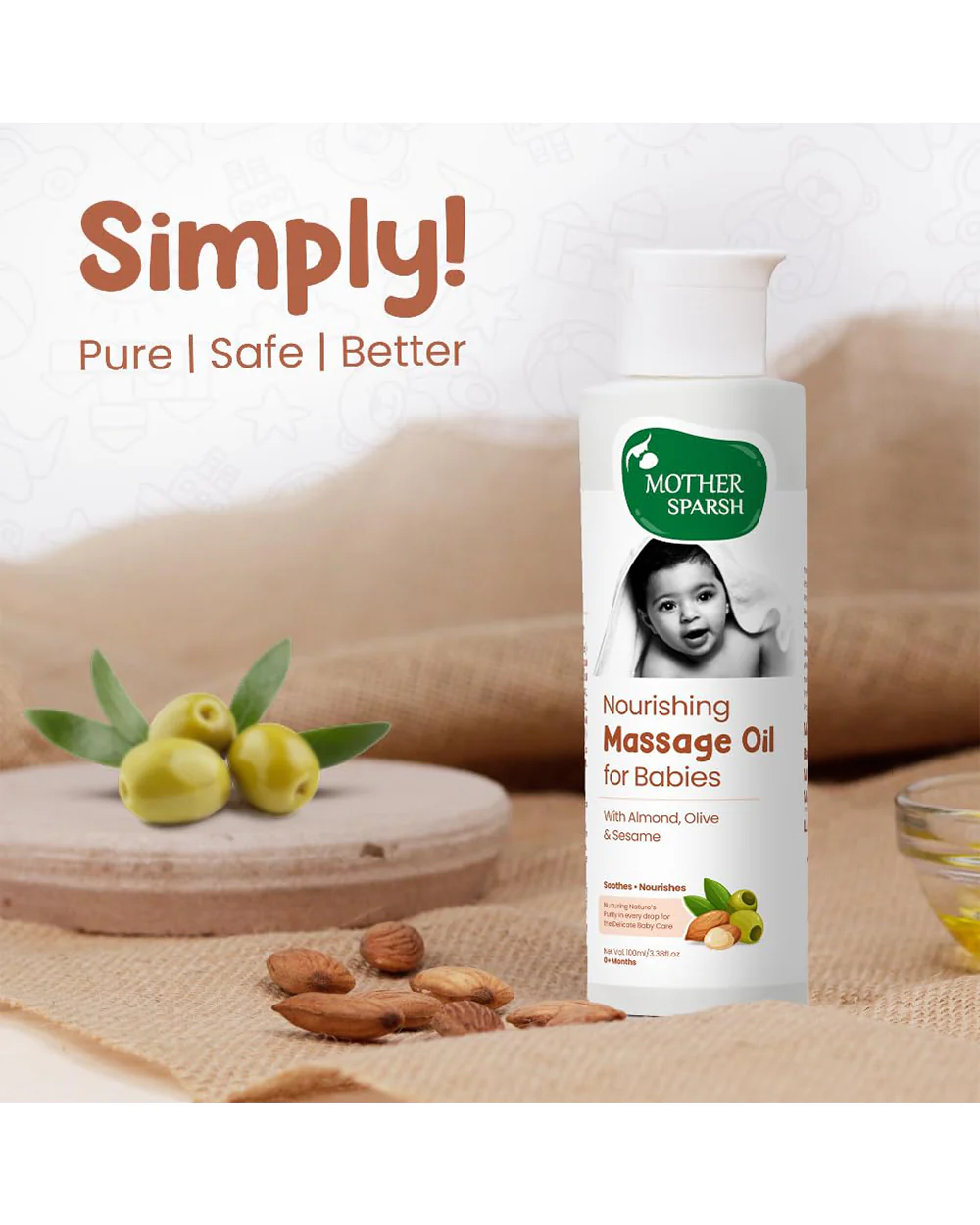 Mother Sparsh Nourishing Baby Massage Oil-With Almond & Olive - Image 7