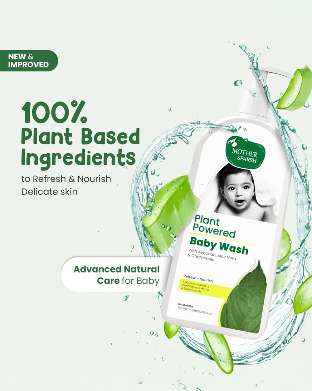 Mother Sparsh Plant Powered Baby Body Wash-With Avocado & Aloe Vera - Image 3