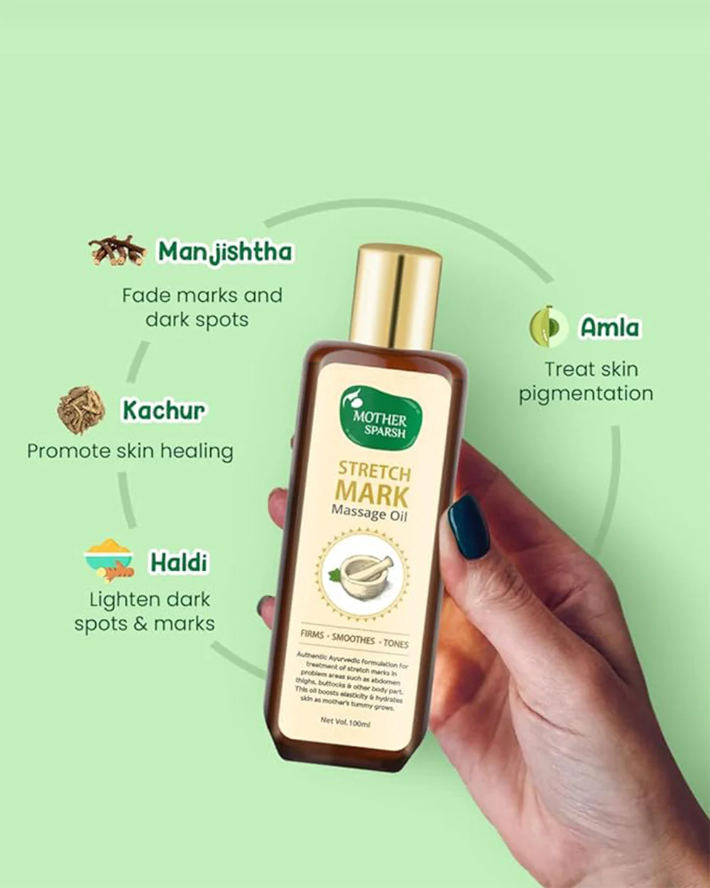 Mother Sparsh Stretch Marks Oil-Lightens Stretch Marks-Skin Firming & Toning-Non Sticky-Pregnancy Safe - Image 4