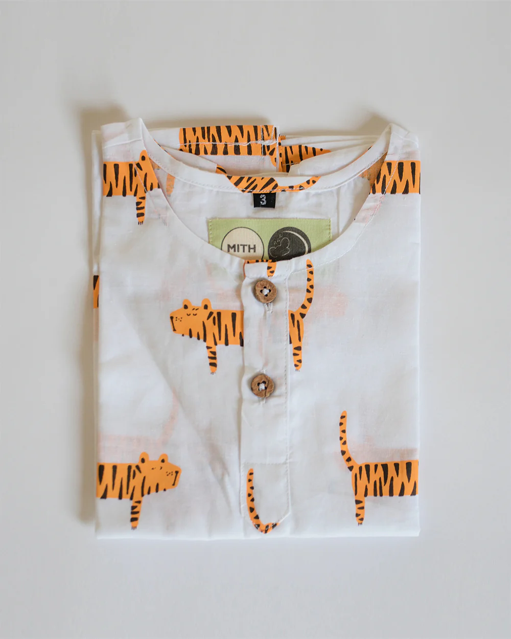Mouse in The House Augustus tiger Nightsuit-Animal Printed-Cotton-For Infants - Image 3
