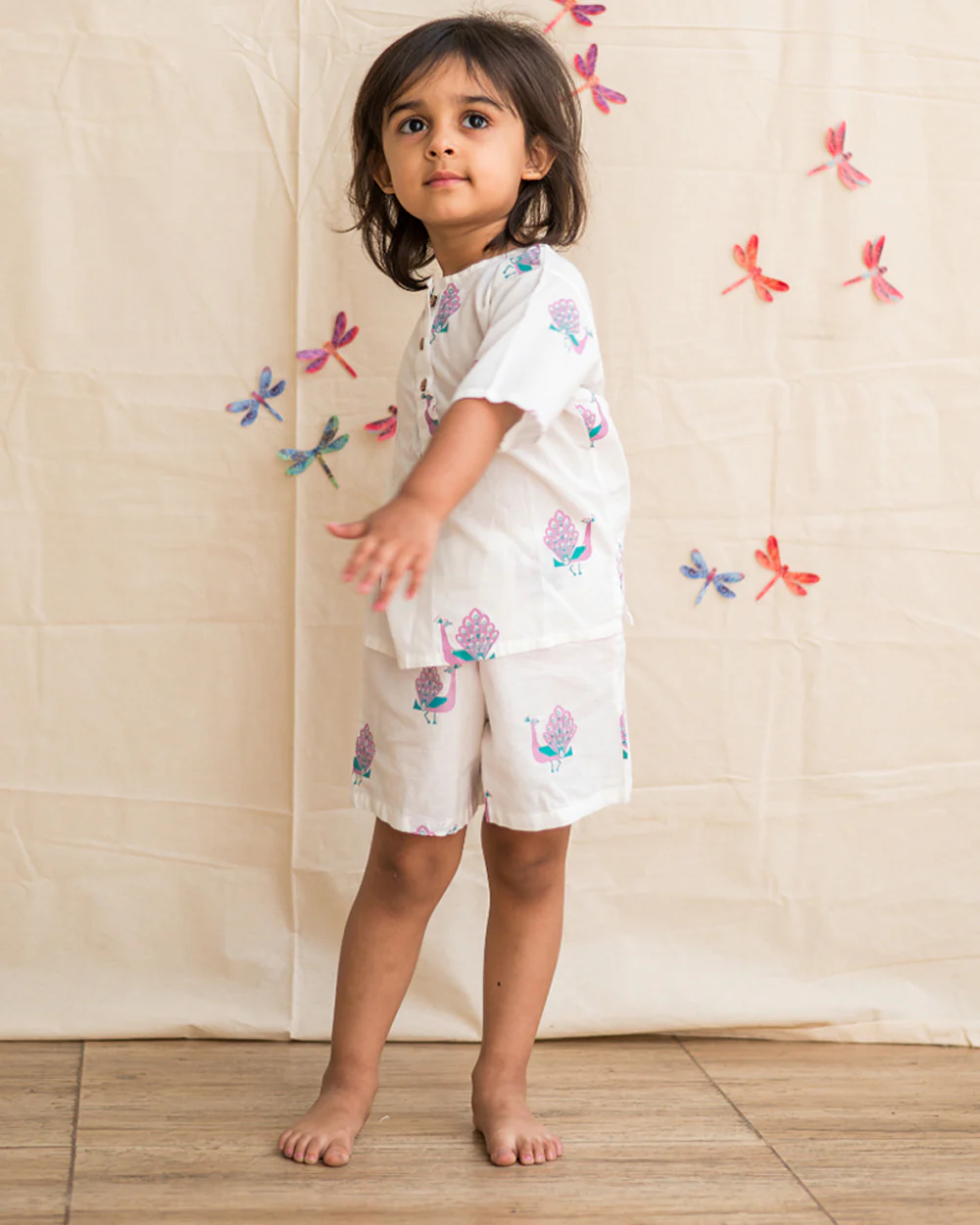 Mouse in The House T-shirt & Shorts Set-The Magestic Peacock-Cotton-For Infants