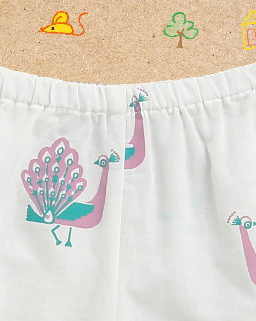 Mouse in The House T-shirt & Shorts Set-The Magestic Peacock-Cotton-For Infants - Image 11