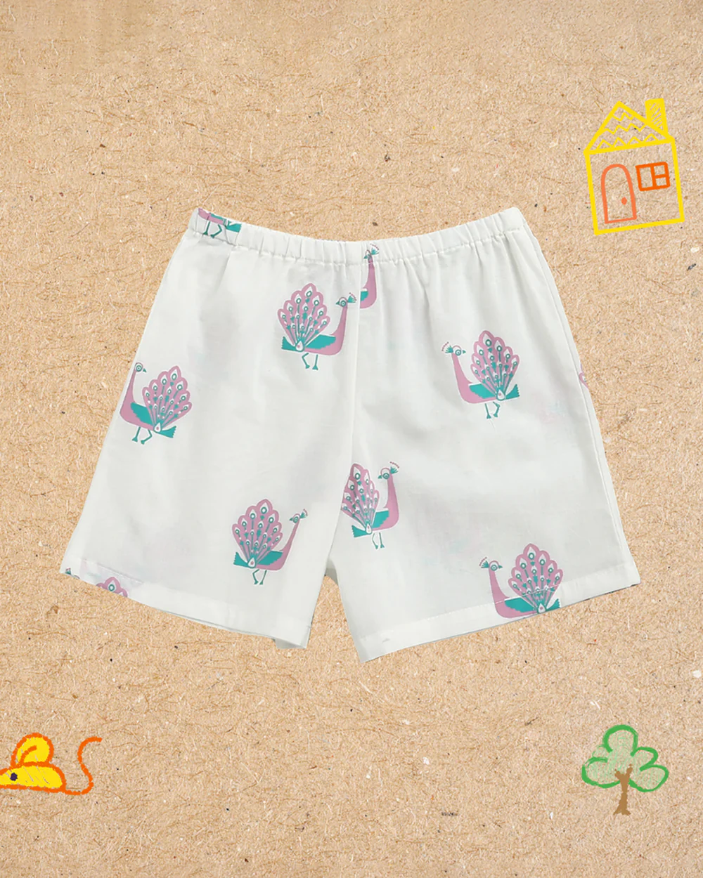 Mouse in The House T-shirt & Shorts Set-The Magestic Peacock-Cotton-For Infants - Image 6