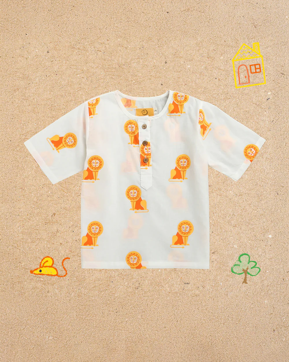 Mouse in The House T-shirt & Shorts Set-The Regal Lion-Cotton-For Infants - Image 3