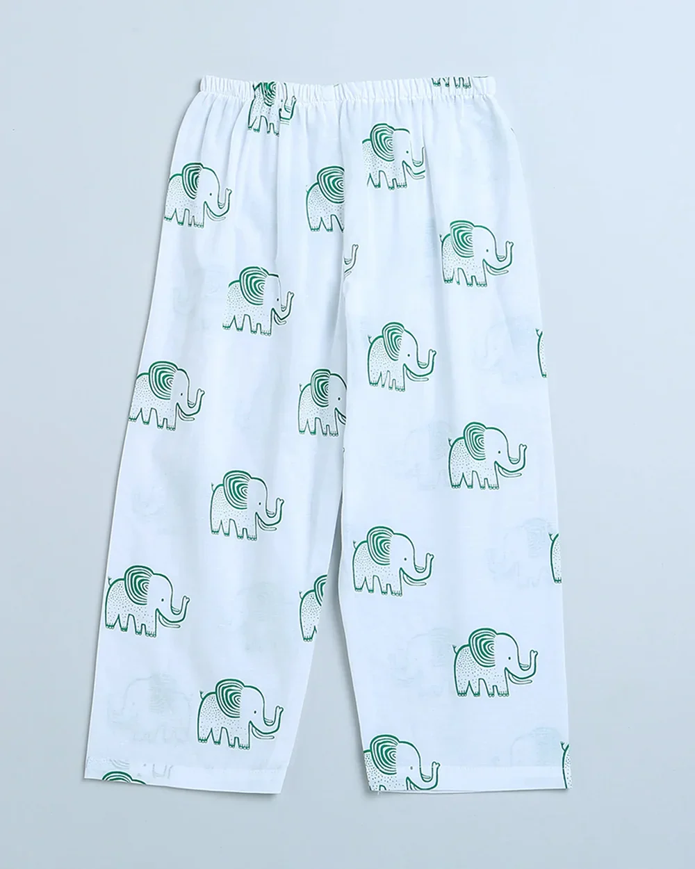 Mouse in the House White & Green Nightsuit-A Stomping Elephant-Cotton-For Infants - Image 5