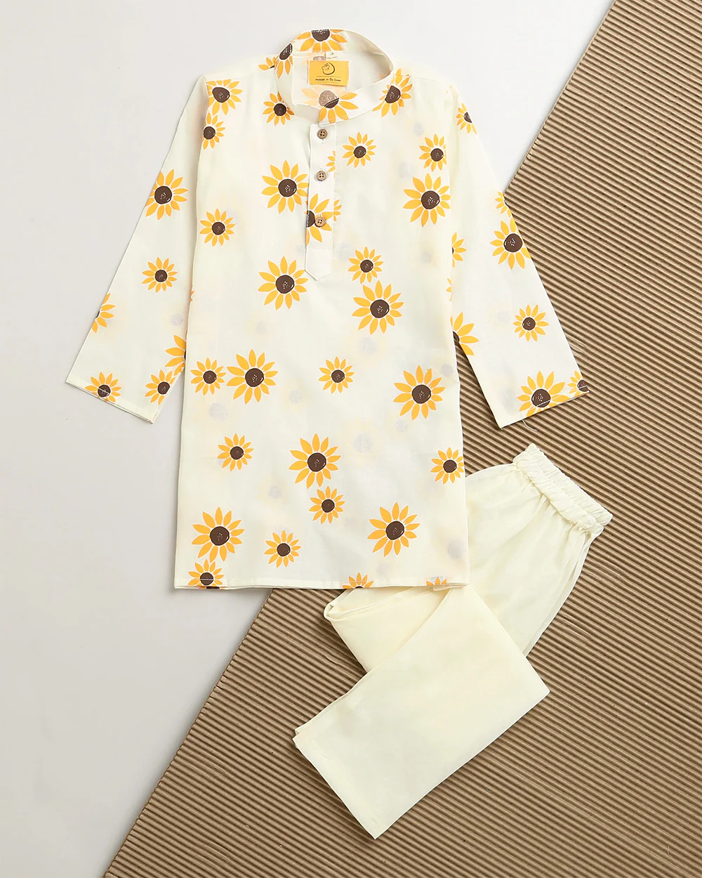 Mouse in the house White Kurta Set-Lane of Dreams-Cotton-For Infants - Image 4