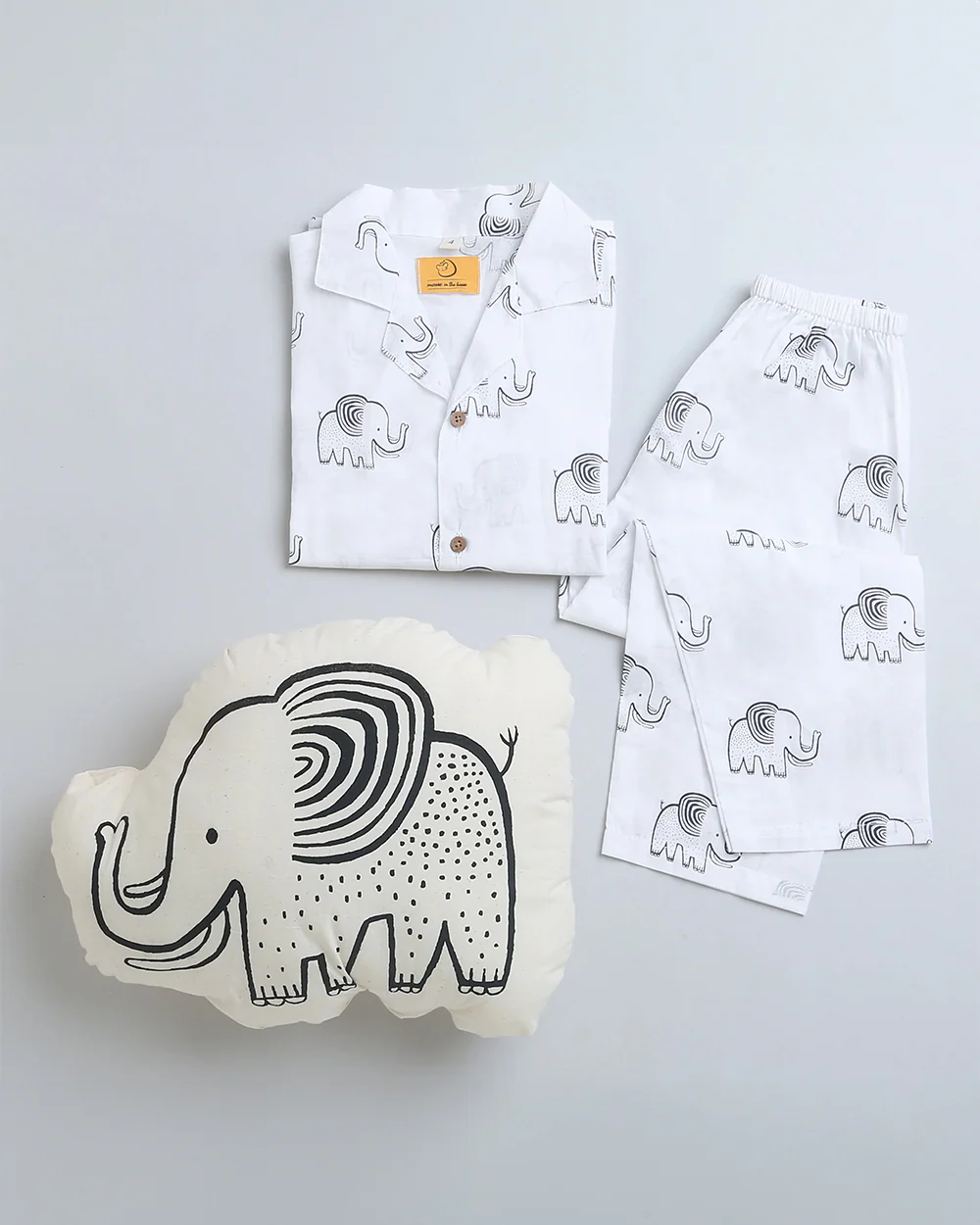 Mouse in the house White Nightsuit-A Stomping Elephant-Cotton-For Infants - Image 3