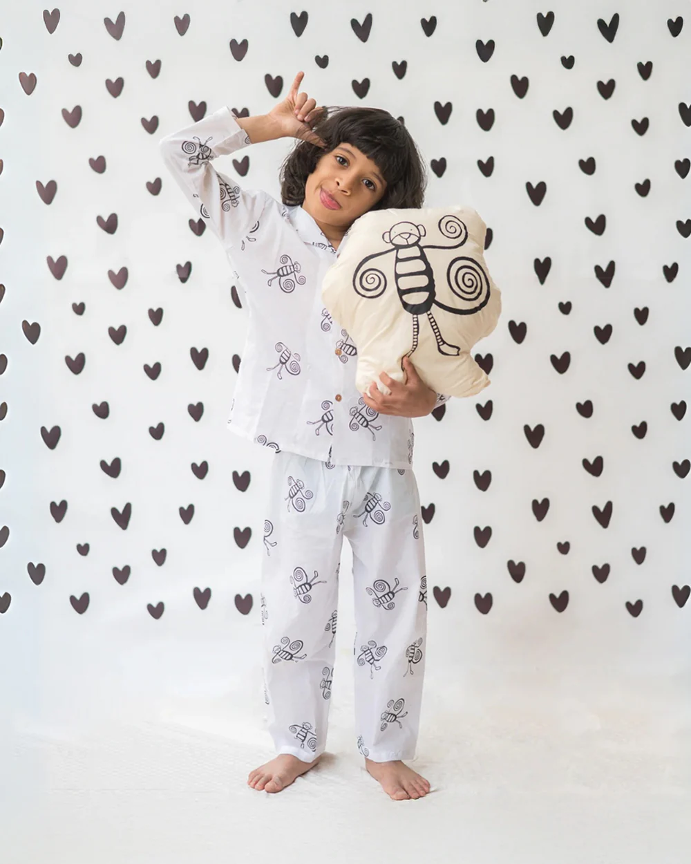 Mouse in The House White Nightsuit-A swinging Monkey-Cotton-For Infants