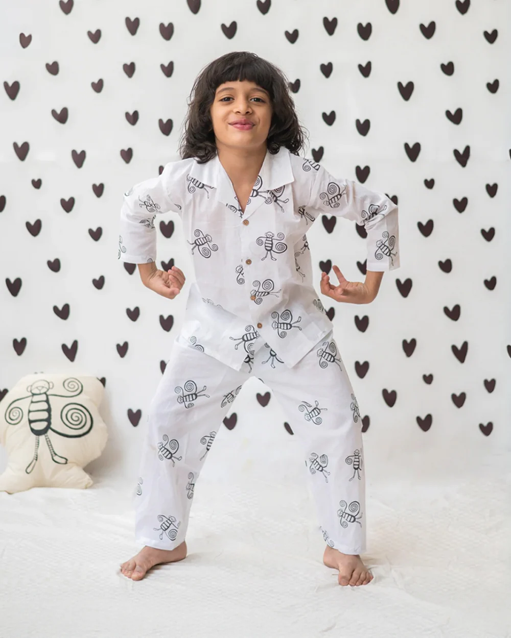 Mouse in The House White Nightsuit-A swinging Monkey-Cotton-For Infants - Image 2