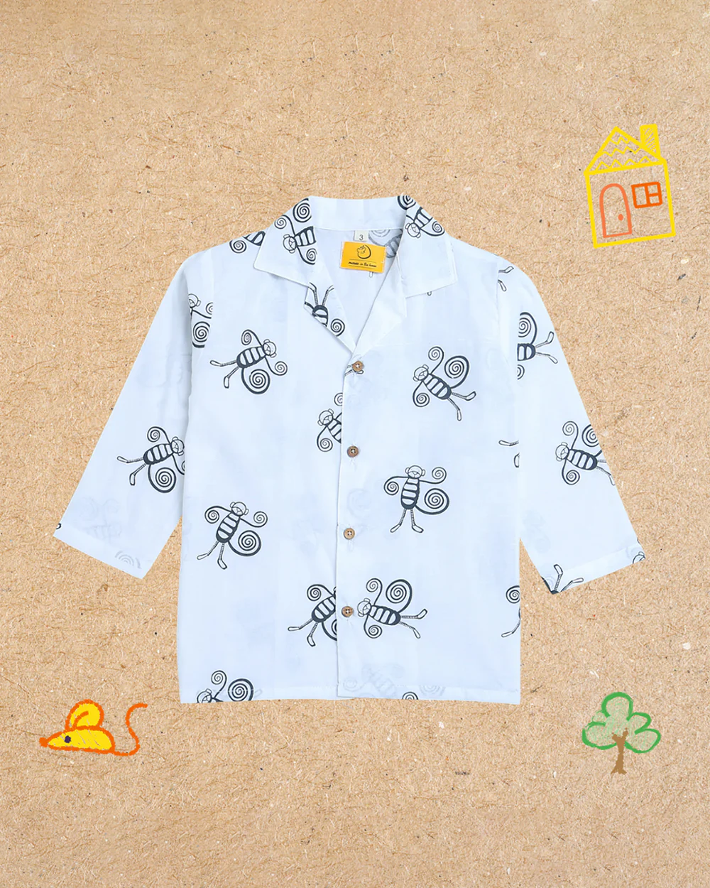 Mouse in The House White Nightsuit-A swinging Monkey-Cotton-For Infants - Image 8