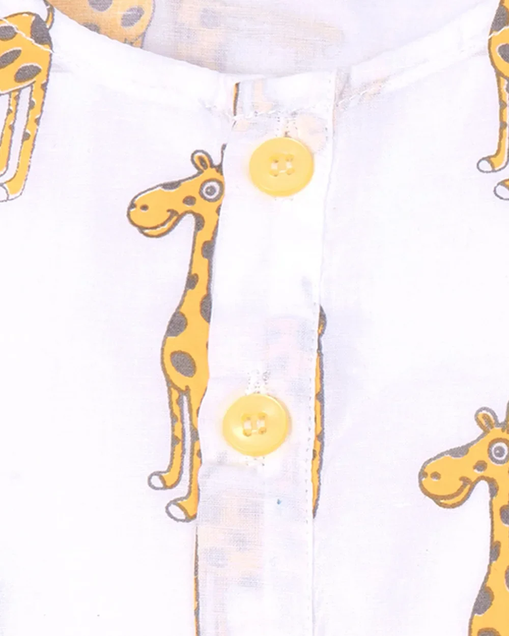 Mouse in the House White & Yellow Nightsuit-The Curious Giraffe-Cotton-For Infants - Image 7