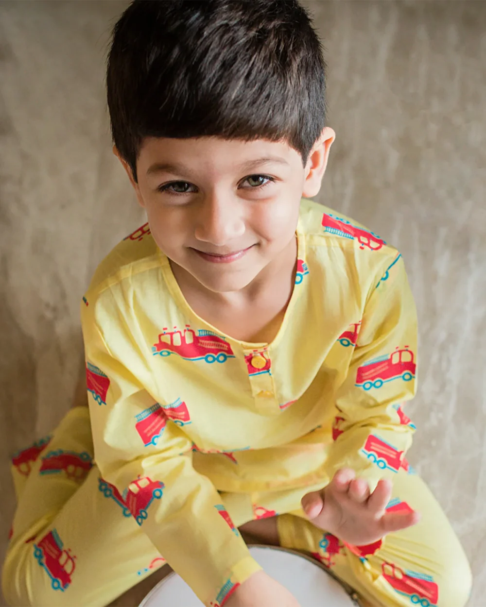 Mouse in The House Yellow Nightsuit-The Fighter Truck-For Infants