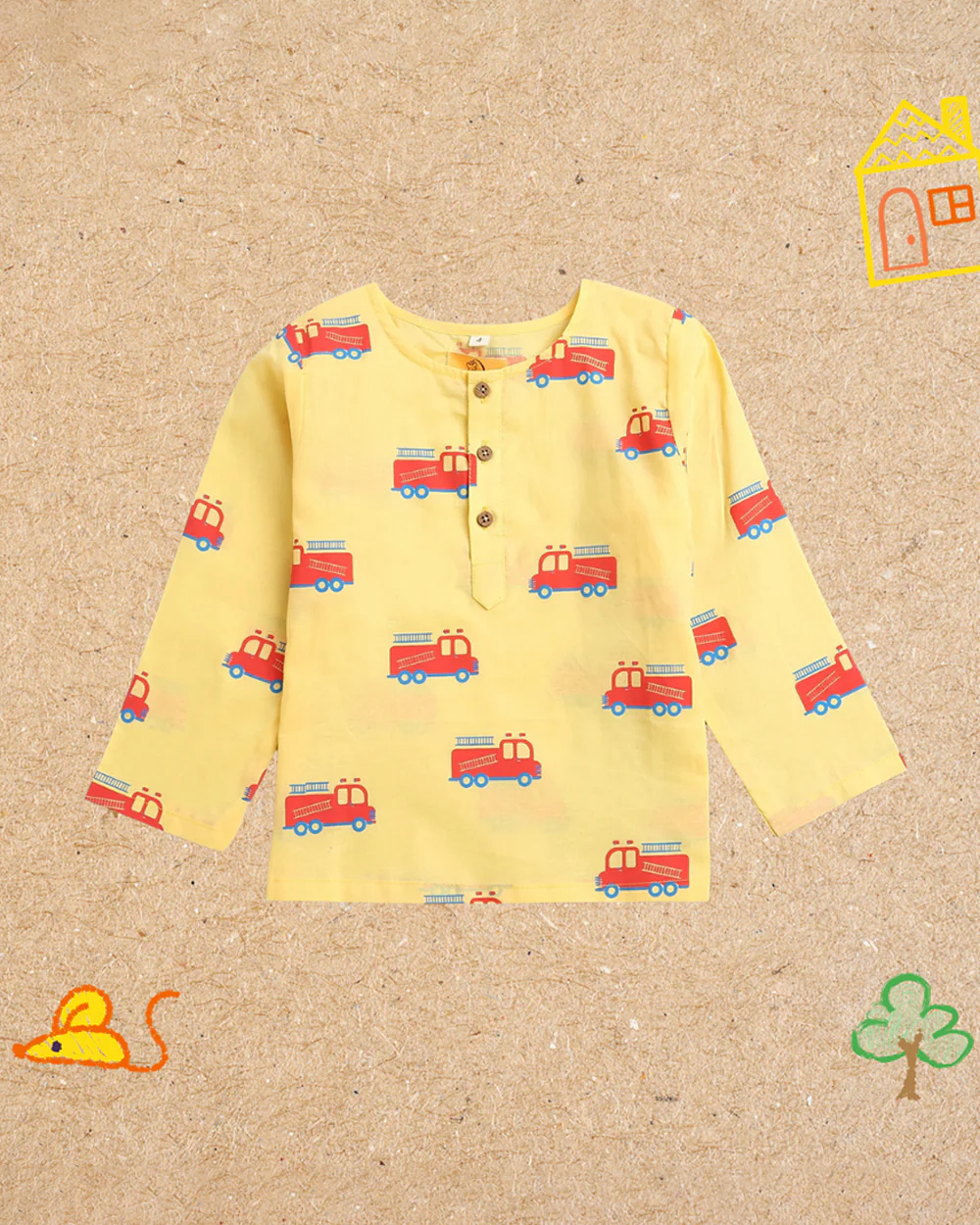 Mouse in The House Yellow Nightsuit-The Fighter Truck-For Infants - Image 3