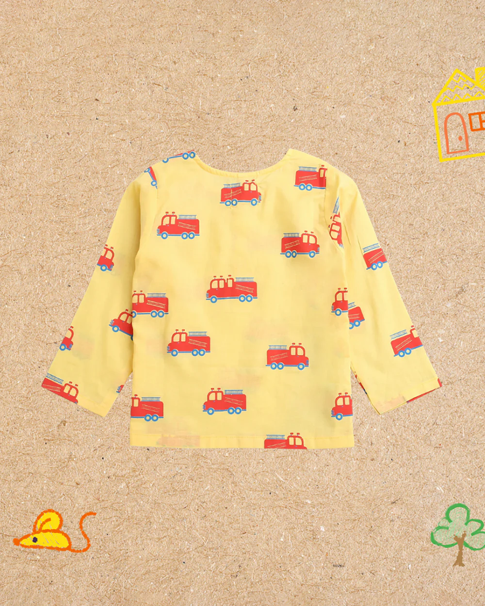 Mouse in The House Yellow Nightsuit-The Fighter Truck-For Infants - Image 4