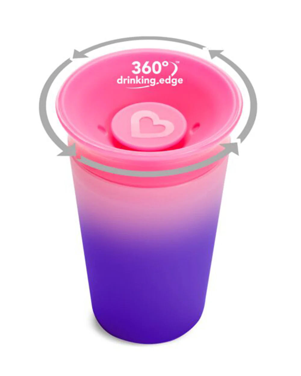 Munchkin Miracle 360 Degree Color Changing Cup-Pink & Purple-Auto Flow Stop-For Infants - Image 3