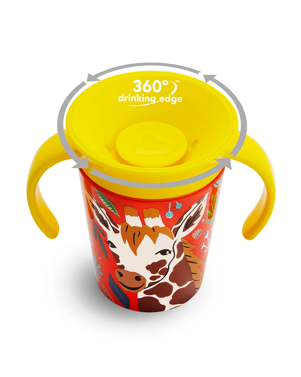 Munchkin Miracle 360 Degree WildLove Trainer Cup-Giraffe-Auto Flow Stop-177 ml-For Infants - Image 2