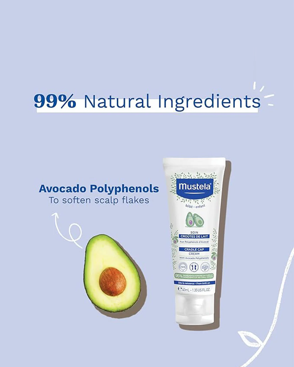 Mustela Cradle Cap Baby Cream-Softens Scalp Flakes, Helps Treat & Prevent Cradle Cap-Fragrance Free, Non-Greasy & Safe From Birth On - Image 4