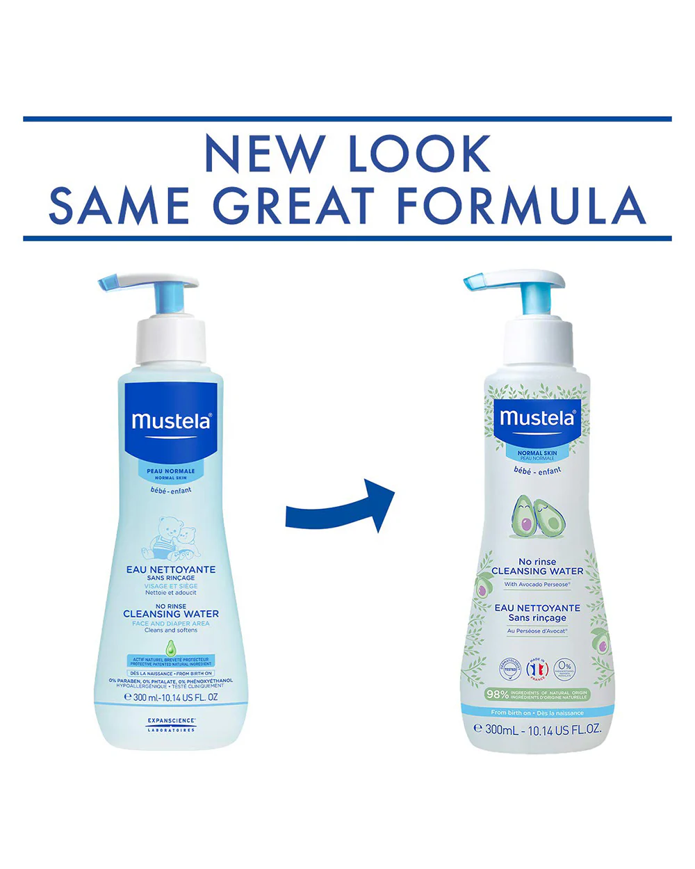 Mustela No Rinse Baby Cleansing Water-With Avocado For Skin Protection & Hydration-Vegan, Hypoallergenic & Safe From Birth On - Image 3