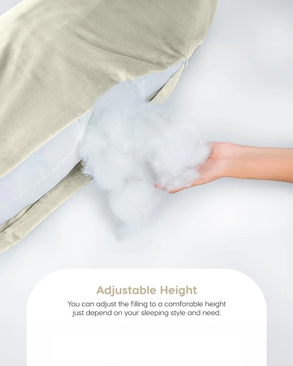 MY ARMOR U Shaped Pregnancy Pillow-Full Body-Black & Cream-Microfibre-Premium Velvet Outer Cover-For Maternity - Image 4