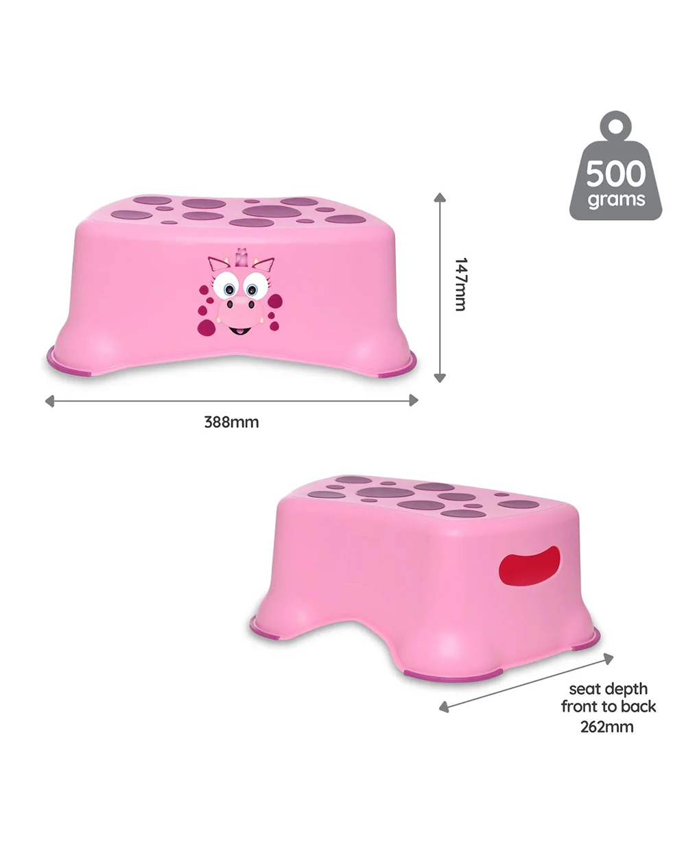 My Carry Potty Pink Dragon My Little Step Stool-With Anti Skid Base-Non Slip Top & Extra Carry Handles-15M+ - Image 4