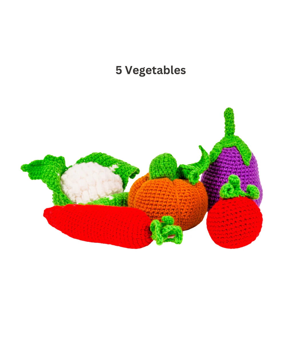 Nesta Toys Crochet Fruits & Vegetable-Pretend & Play Toy-Includes 10 Pieces-Enhances Role Play-12M+ - Image 2