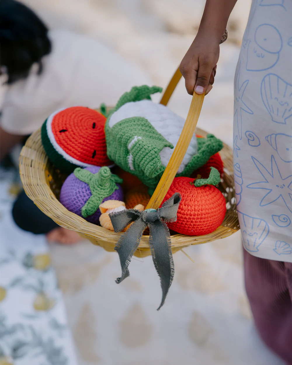 Nesta Toys Crochet Fruits & Vegetable-Pretend & Play Toy-Includes 10 Pieces-Enhances Role Play-12M+ - Image 4