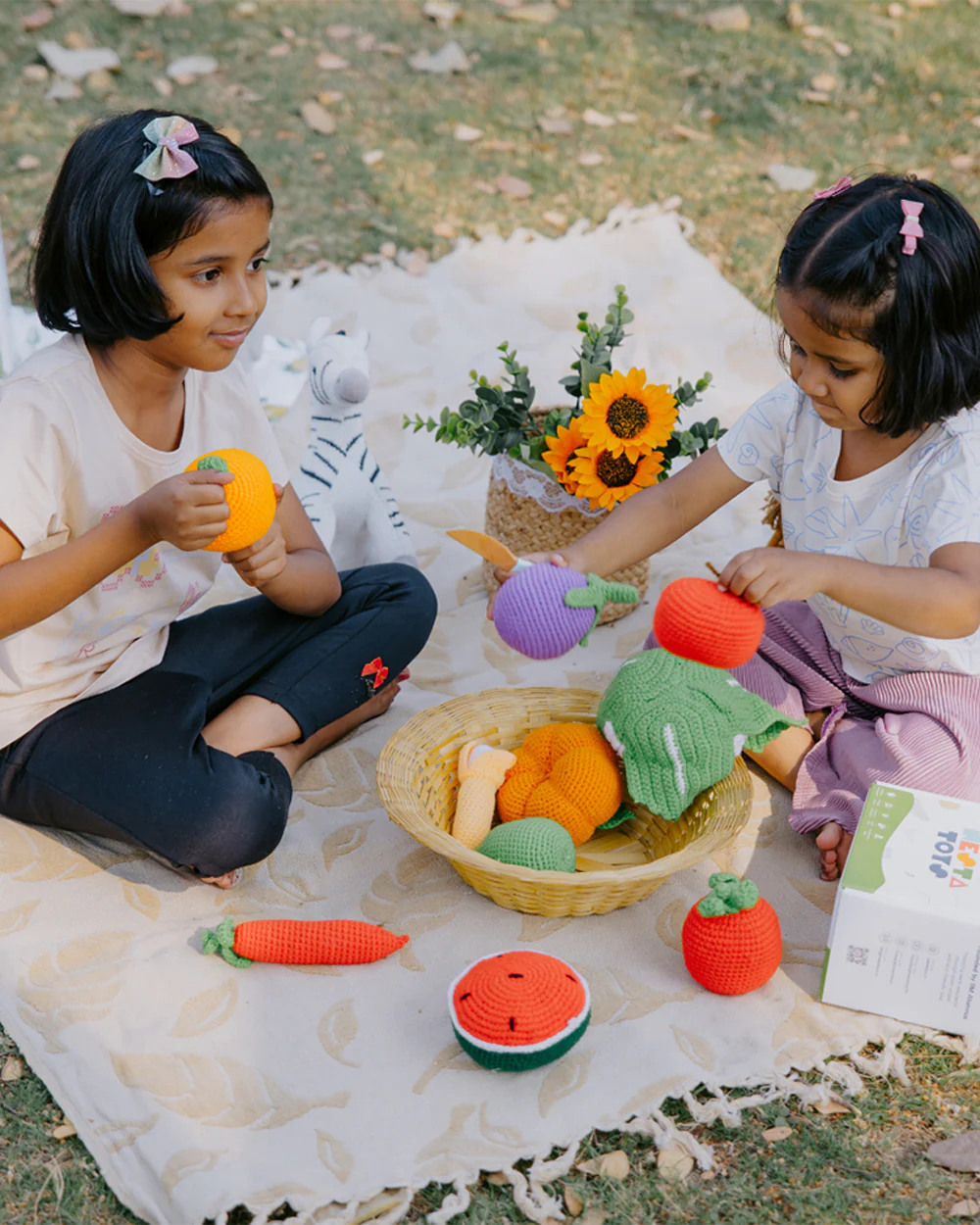 Nesta Toys Crochet Fruits & Vegetable-Pretend & Play Toy-Includes 10 Pieces-Enhances Role Play-12M+ - Image 7