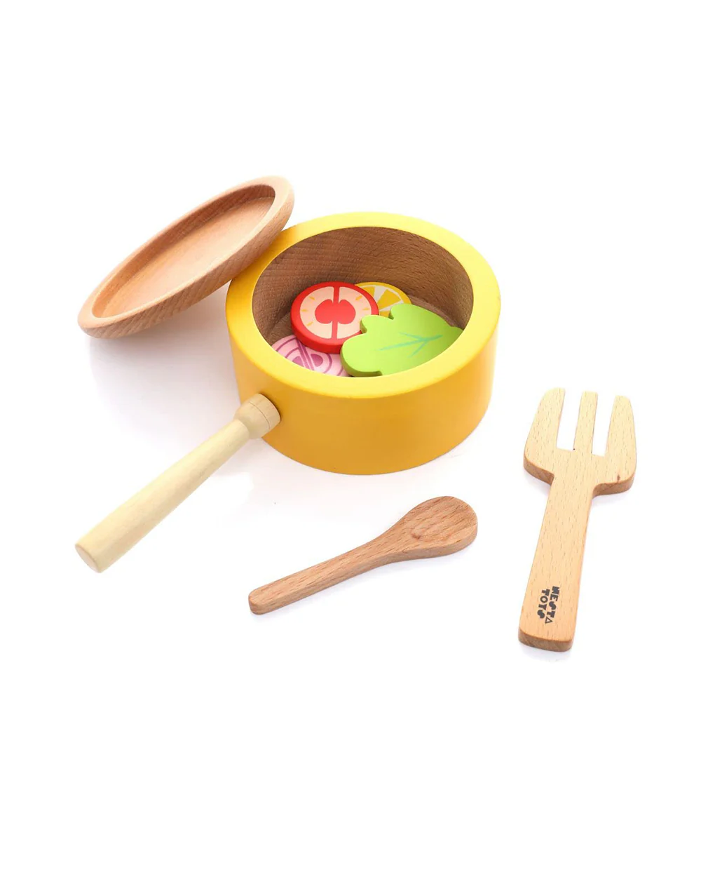 Nesta Toys Kitchen Play Set Beech Wood Cooking Set 9 Pcs-Pretend & Play Toy-24M+ - Image 6