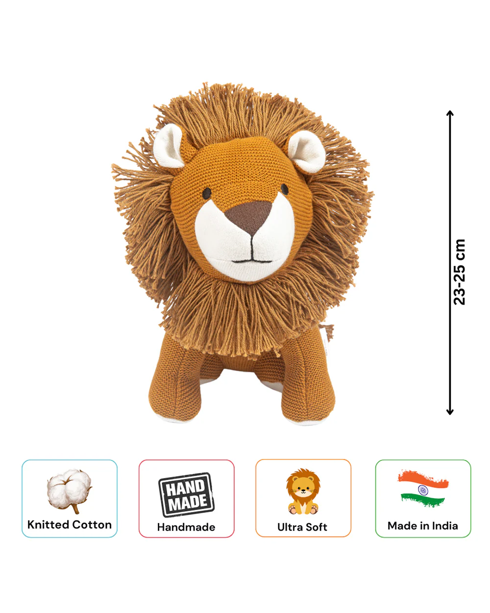 Nesta Toys Leo The Lion-Knitted Cotton Soft Toy-Encourages Imaginative Play-0M+ - Image 11
