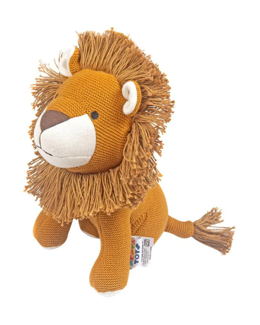 Nesta Toys Leo The Lion-Knitted Cotton Soft Toy-Encourages Imaginative Play-0M+ - Image 2