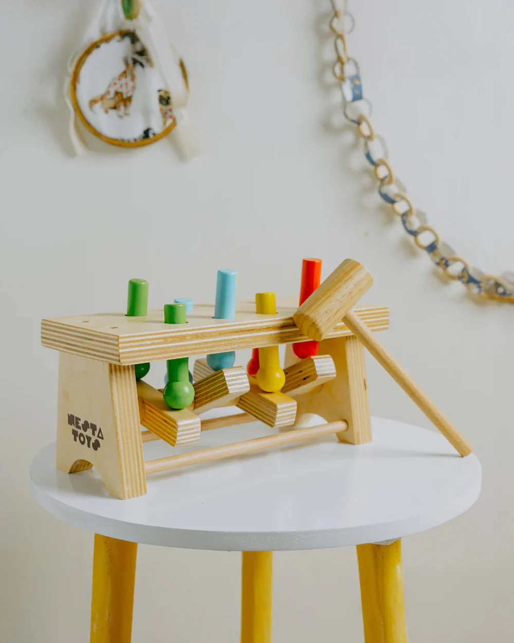 Nesta Toys Pounding Bench Wooden Toy with Hammer-Promotes Hand Coordination-Pretend & Play Toy-12M+ - Image 10