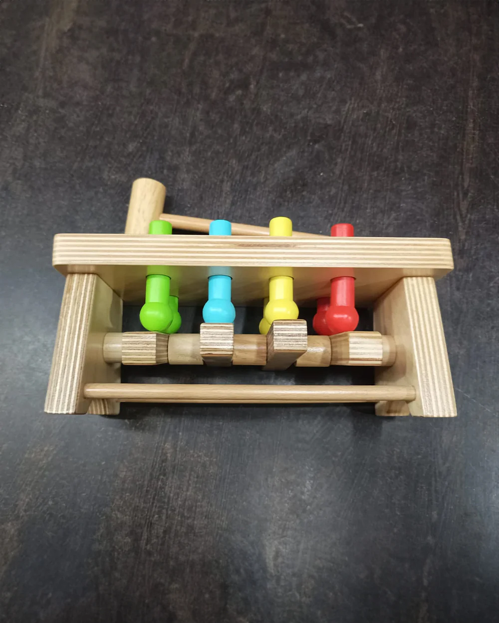 Nesta Toys Pounding Bench Wooden Toy with Hammer-Promotes Hand Coordination-Pretend & Play Toy-12M+ - Image 4