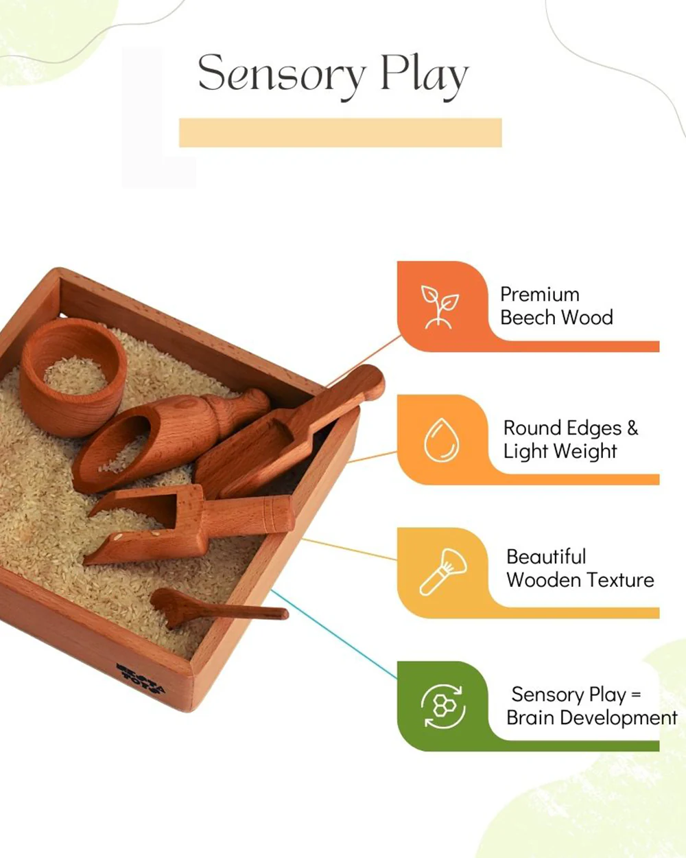 Nesta Toys Sensory Wooden Toy Set With Montessori Tray-Indoor Toy-24M+ - Image 5