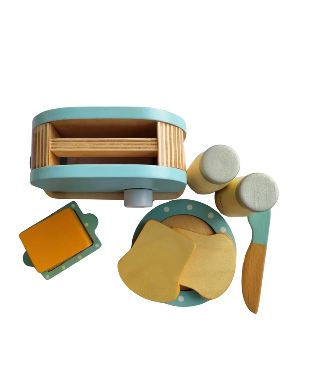 Nesta Toys Wooden Bread Pop-Up Toaster -Pretend & Play Toy-Blue-24M+ - Image 8