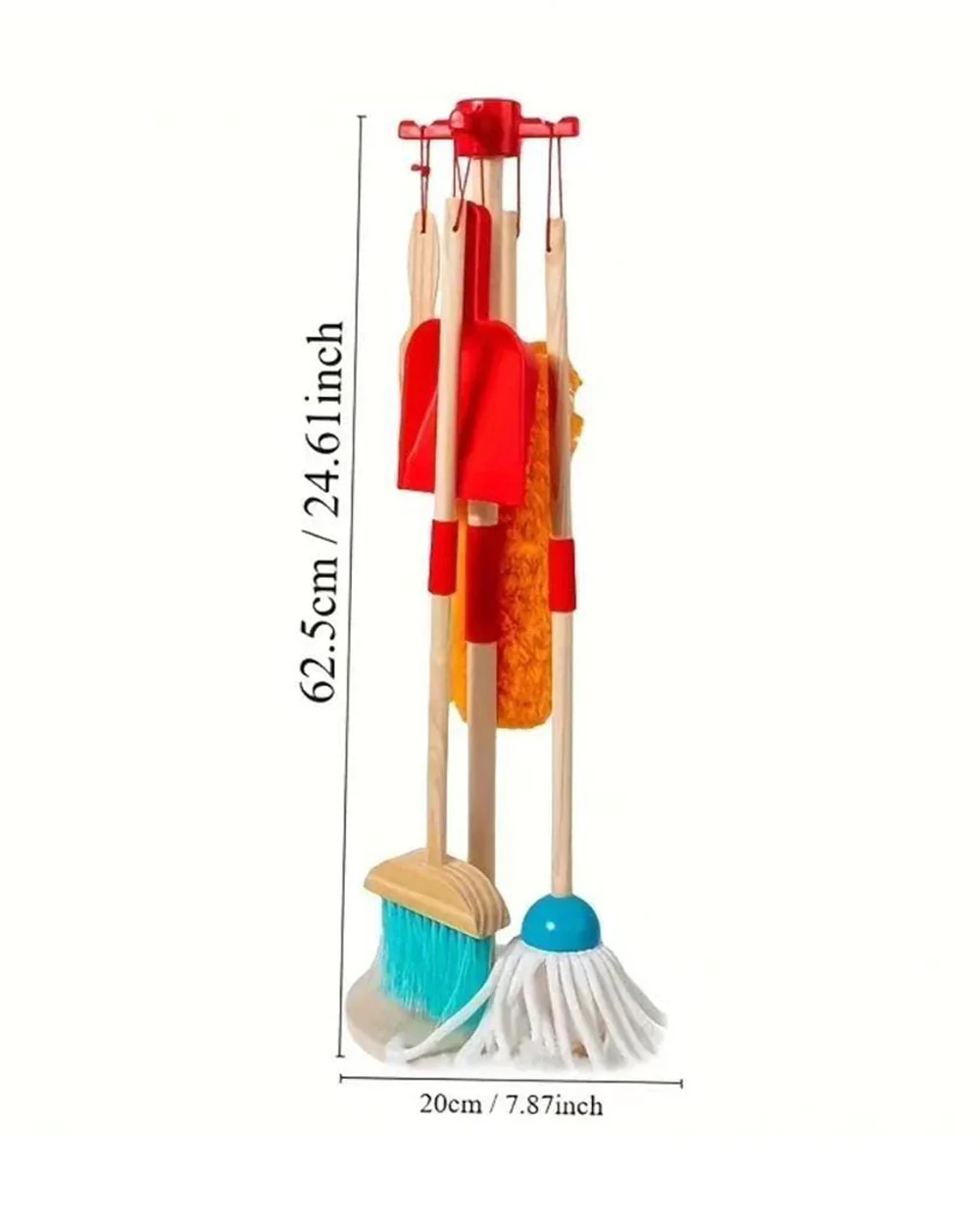 Nesta Toys Wooden Cleaning Set-Pretend & Play Toy-Includes 6 Pieces-Encourages Cleanup-36M+ - Image 6