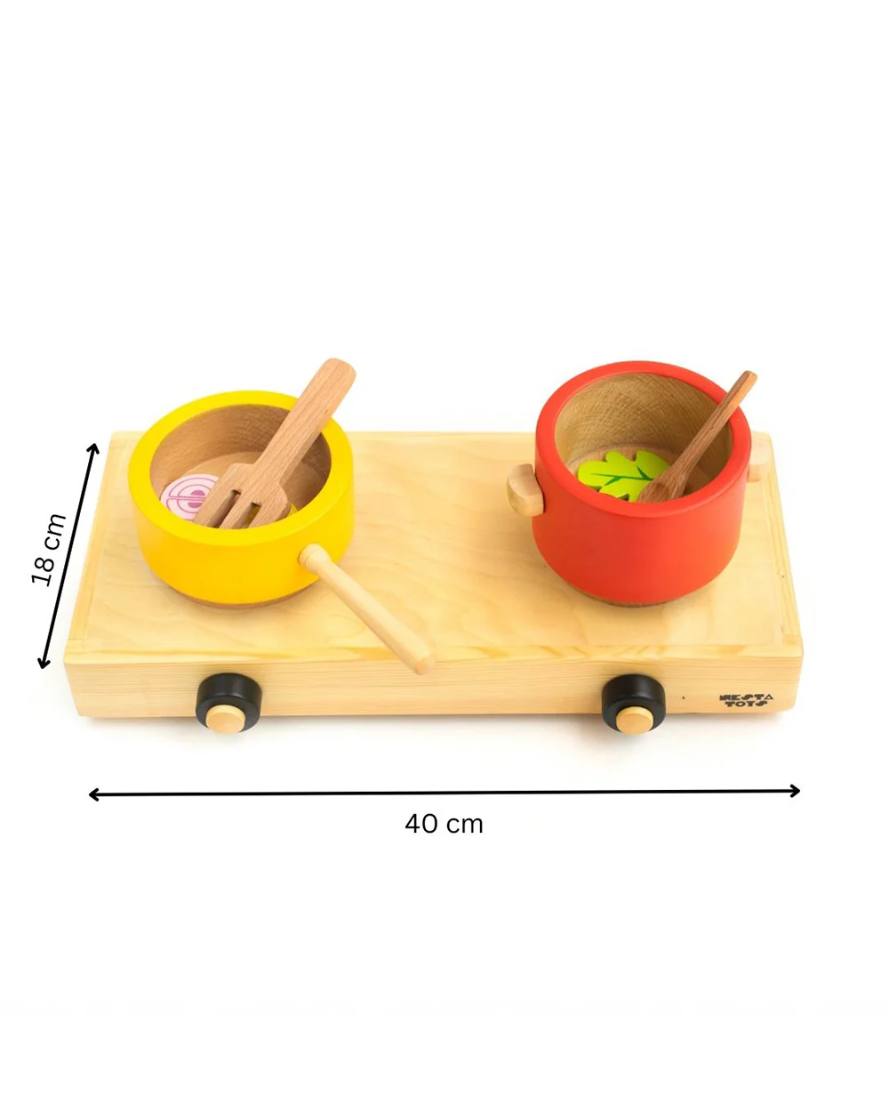 Nesta Toys Wooden Gas Stove & Cooking Set 10 Pcs-Pretend & Play Toy-24M+ - Image 12