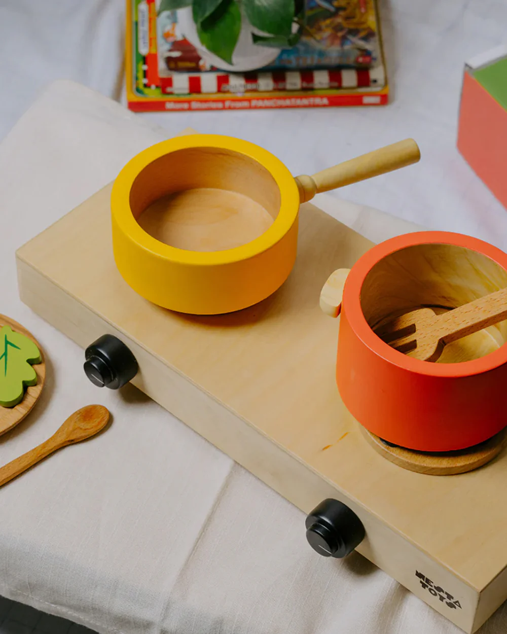 Nesta Toys Wooden Gas Stove & Cooking Set 10 Pcs-Pretend & Play Toy-24M+ - Image 17