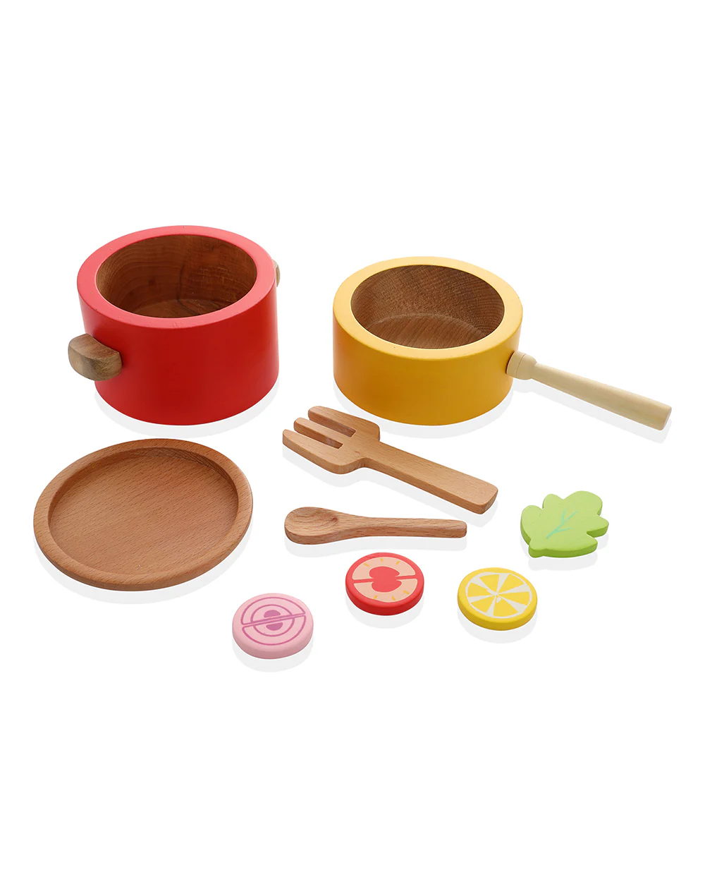 Nesta Toys Wooden Gas Stove & Cooking Set 10 Pcs-Pretend & Play Toy-24M+ - Image 3
