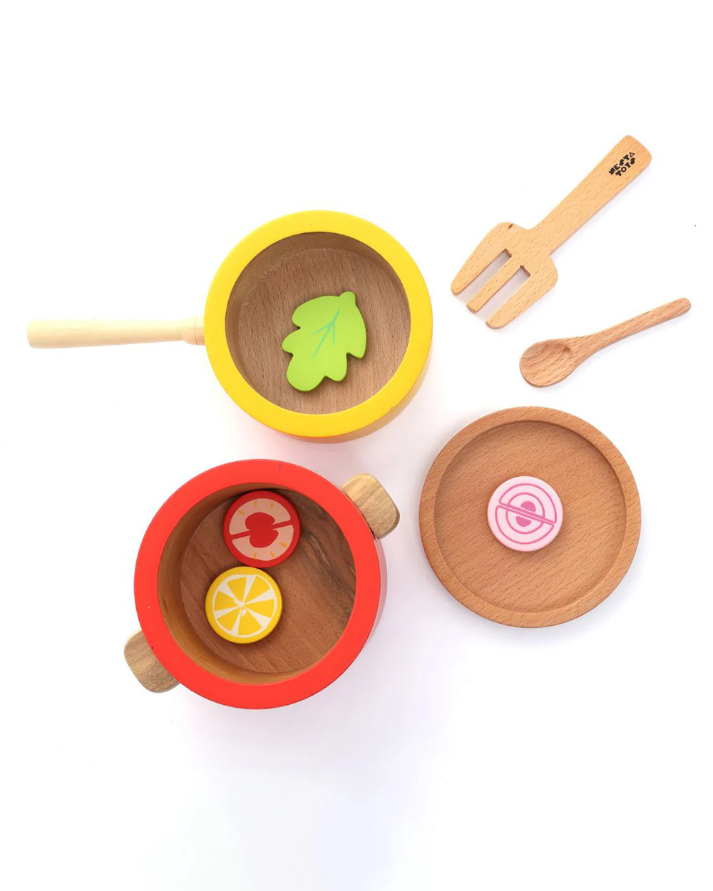 Nesta Toys Wooden Gas Stove & Cooking Set 10 Pcs-Pretend & Play Toy-24M+ - Image 4