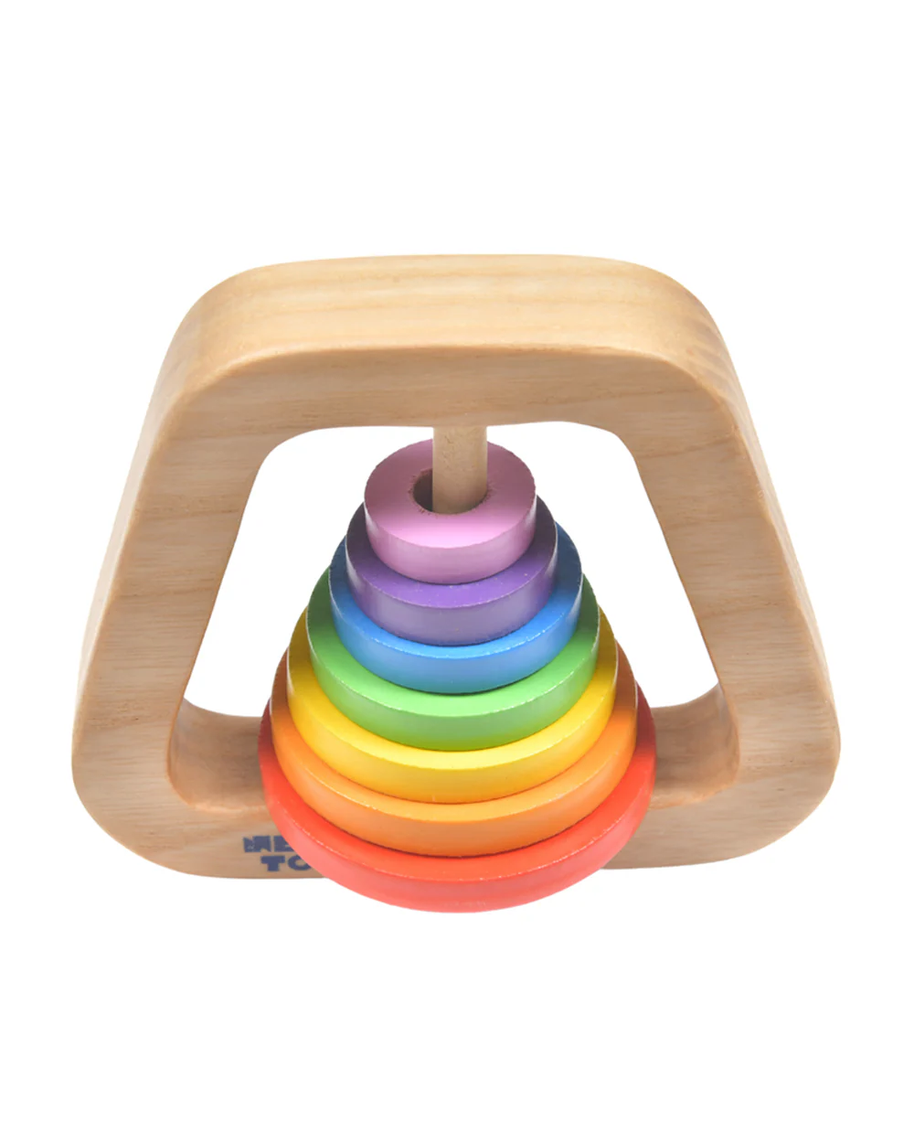 Nesta Toys Wooden Rainbow Rattle Toy-Enhances Motor Skills-6M+ - Image 2