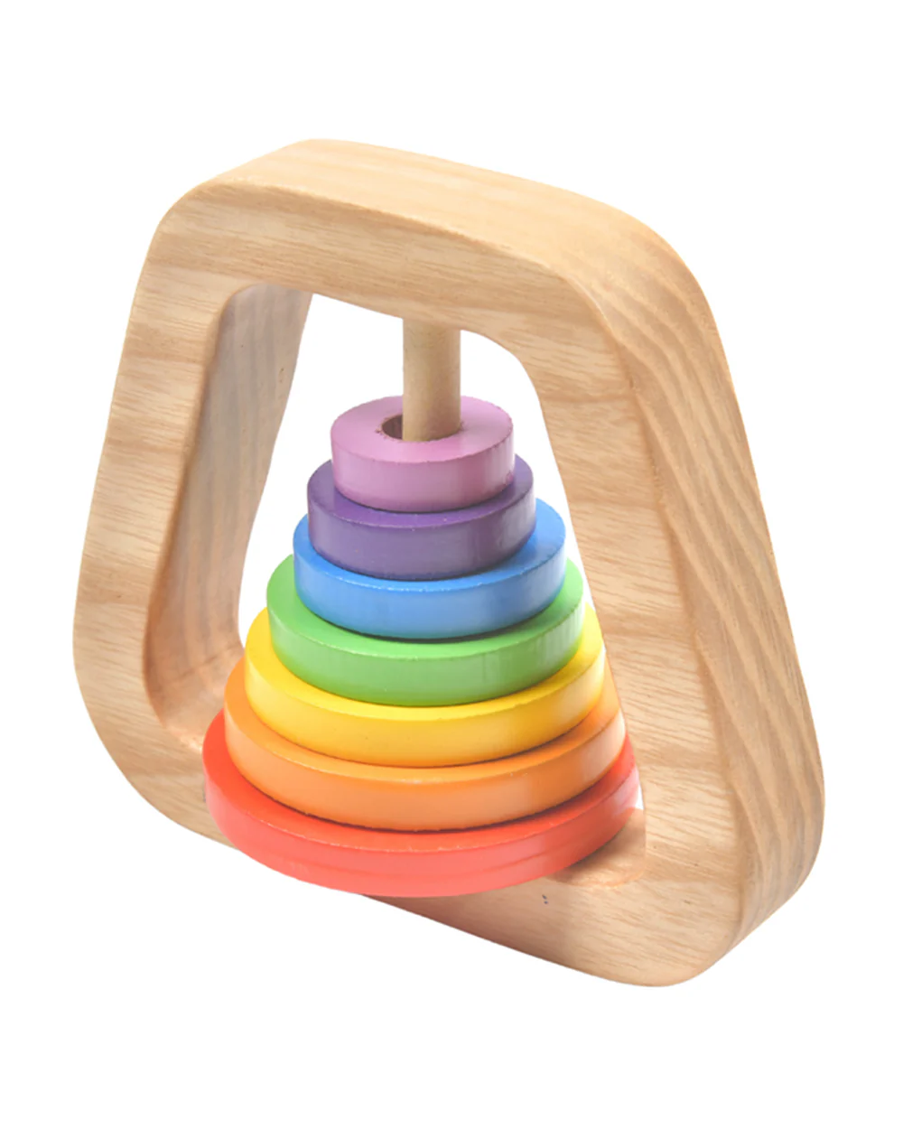Nesta Toys Wooden Rainbow Rattle Toy-Enhances Motor Skills-6M+ - Image 5