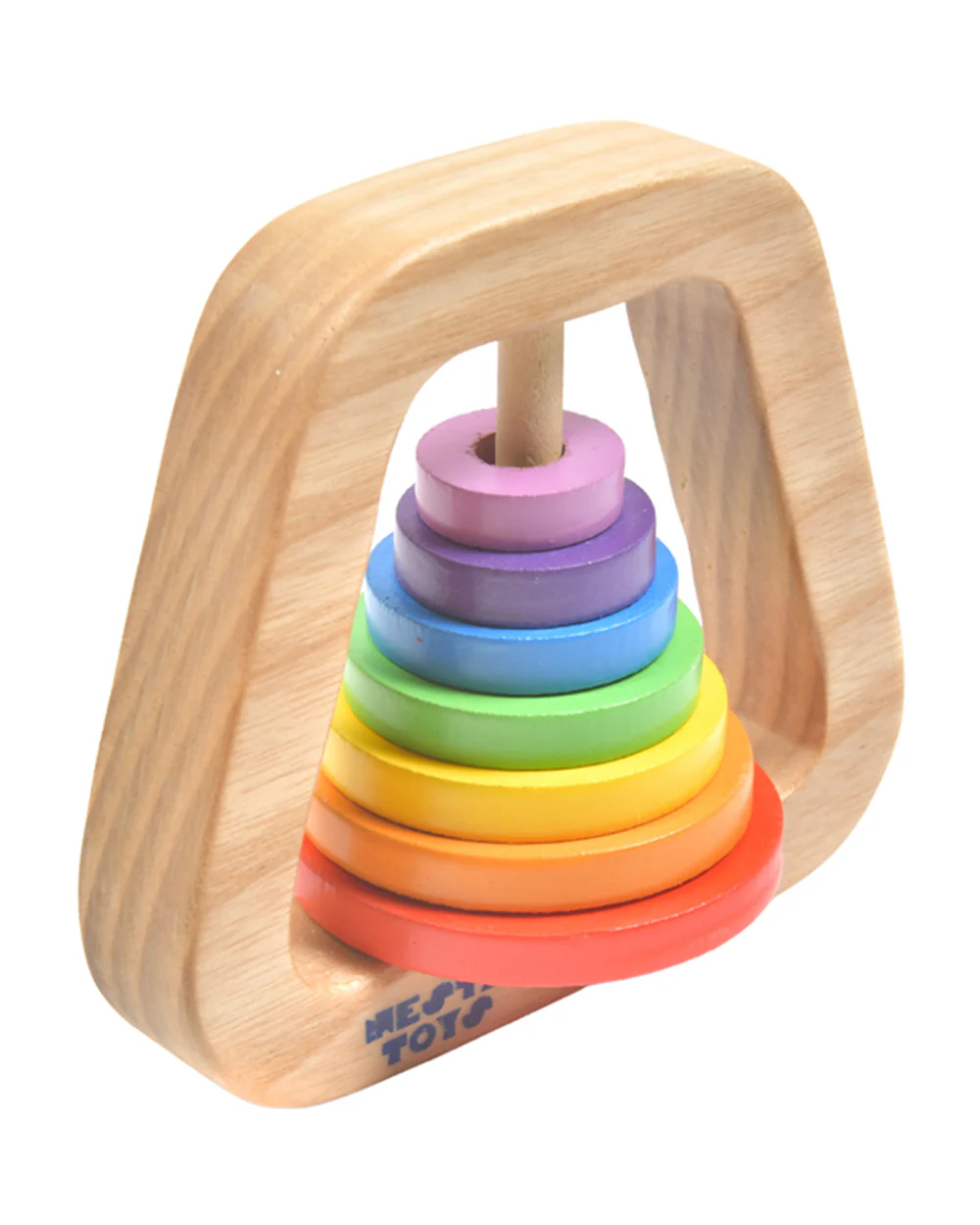Nesta Toys Wooden Rainbow Rattle Toy-Enhances Motor Skills-6M+ - Image 6