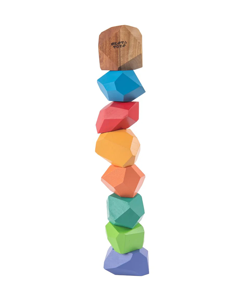 Nesta Toys Wooden Stone Balancing Blocks-8 Pieces-Enhances Hand Eye Coordination-Learning & Educational Toys-24M+ - Image 2